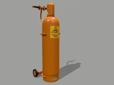 gas cylinder Low-poly 3D model 9