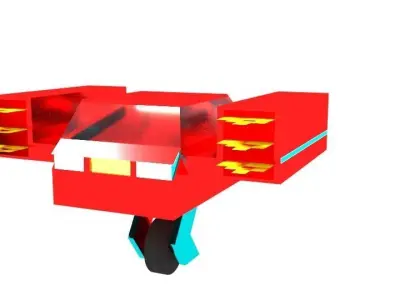 Low poly car minecraft rocket Free low-poly 3D model