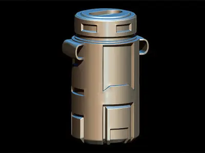 20 Sci-Fi Barrel IMM Brush Low-poly 3D model