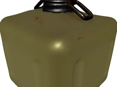 Military Style Square Jerry Can Low-poly 3D model