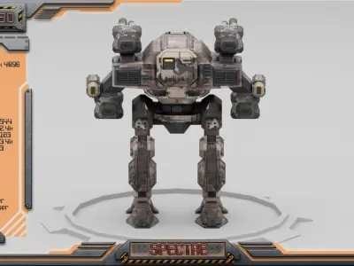 Spectre BattleMech Low-poly 3D model