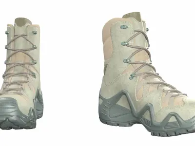 Military Boots Hike Green 3D model