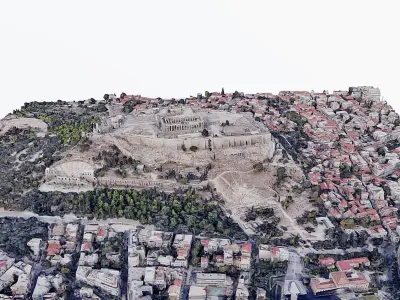 Acropolis of Athens - Parthenon- panoramic Low-poly 3D model