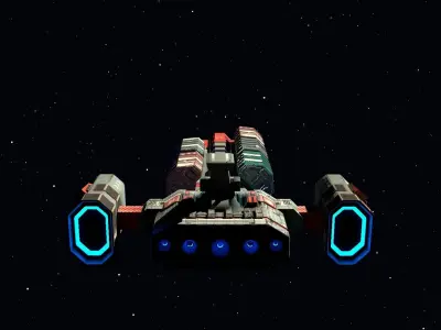 Cargo Spaceship Low Poly Low-poly 3D model