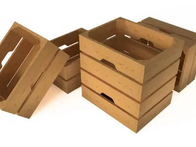 WOODEN CARRY CASE Low-poly 3D model