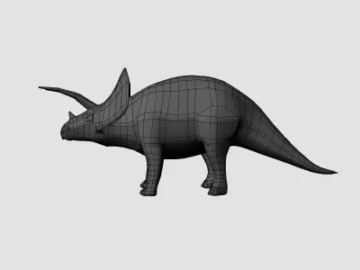 Rigged Animated Low Poly Triceratops Dinosaur Low-poly 3D model
