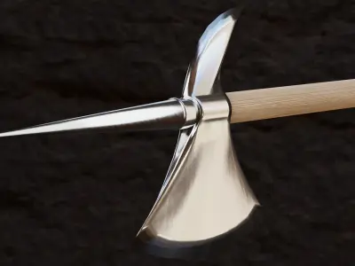 Halberd axe Low-poly 3D model