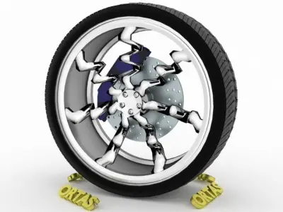 ORTAS CAR WHEEL RIM 112 GAME READY WHEEL RIM TIRE 3D model