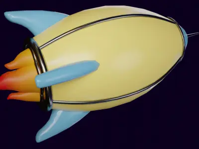 Low Poly Cartoon Rocket Low-poly 3D model