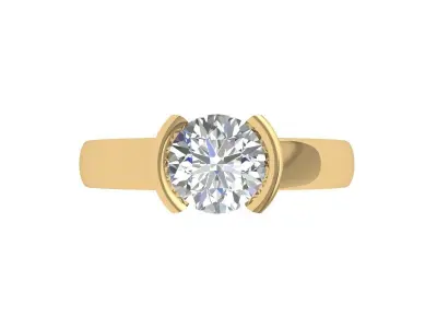 Solitaire Engagement Ring 3D print model 68