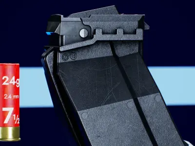 Double Stack Pics Saiga 8 - 20 Bullets Low-poly 3D model