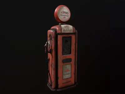Old Gas Pump Low-poly 3D model