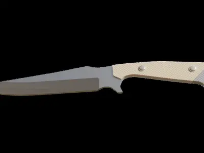 Combat Knife Low-poly 3D model 14