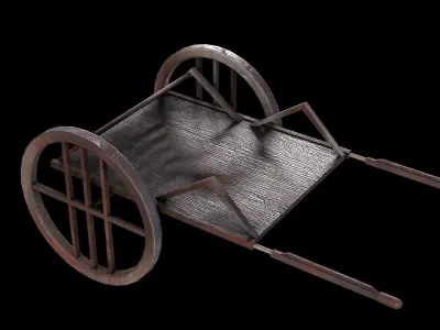 cart model medieval Low-poly 3D model