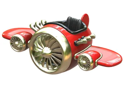 Airplane Stylized 3d model Low-poly 3D model