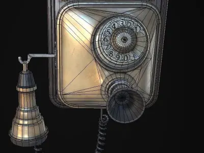 Vintage Phone Low-poly 3D model