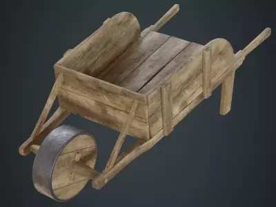 Wheelbarrow 3A Low-poly 3D model