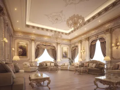 Luxury Living Room 3D model order