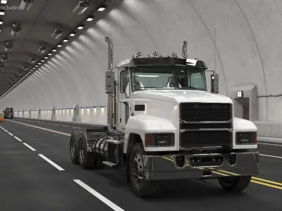  2025 Cab and Chassis Truck White Simplified 