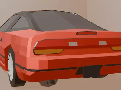 180 SX - Low Poly FREE Free 3D model