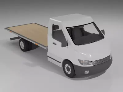 Cargo van with platform of the nineties  Free 3D model
