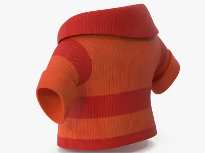 Cartoon Short Sleeve Sweater Red 3D model
