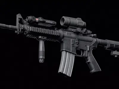 M4A1 CompM4-PEQ2A Low-poly 3D model