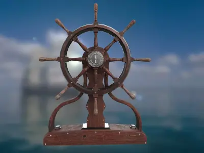 Ship steering wheel Ship Wheel 3D model Low-poly Low-poly 3D model