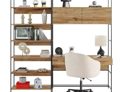 Industrial modular wall desk 3D model