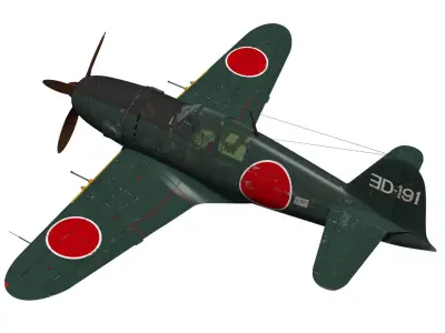 Mitsubishi J2M4 RAIDEN 3D model