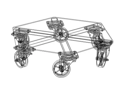 Hex Platform Trolley Base Only 3D model