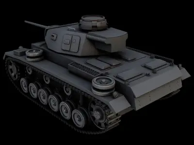 Panzer III J Low-poly 3D model