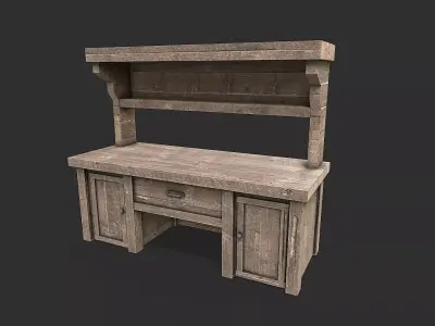 Medieval Environment Props 6 Kitchen Furniture Pack 1 Low-poly 3D model