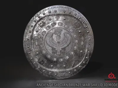ANCIENT EGYPTIAN WAR SHIELD 3D MODEL Low-poly 3D model