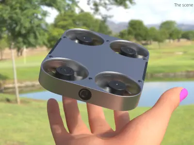 Compact Selfie Drone Silver Black 3D model