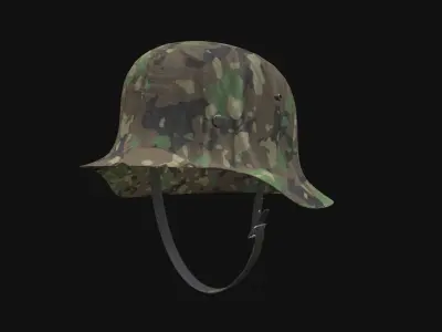 German Style Camouflage Helmet Low-poly 3D model
