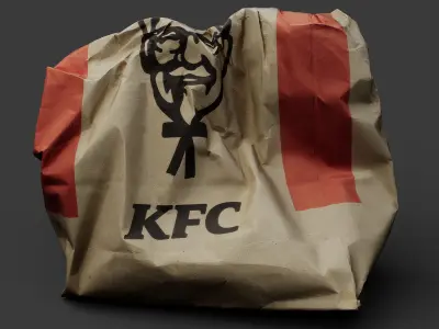 crumpled paperbag fastfood trash pt2 photogrammetry Low-poly 3D model