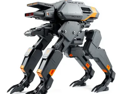 Exoskeleton Combat Unit Armored model pack Low-poly 3D model