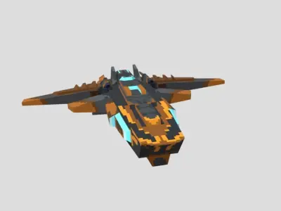 Low-Poly SpaceShip  Free low-poly 3D model
