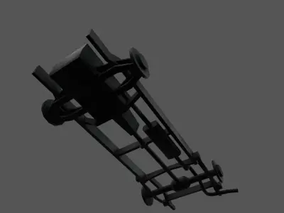 Chassis military vehicle Low-poly 3D model