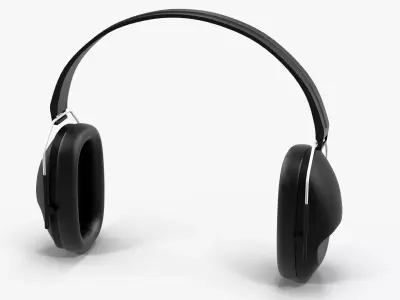 Earmuffs Black Low-poly 3D model
