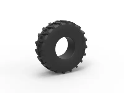 Military truck tire 8 Scale 1 to 25 3D print model