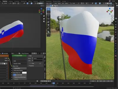 Animated Slovenia Flags 3D model