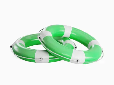 Lifebuoy 04 Low-poly 3D model