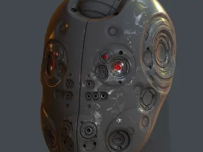 Gas mask helmet 3d model scifi Low-poly  Low-poly 3D model 78