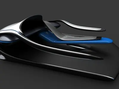 Fluidic electric dashboard concept 3D model