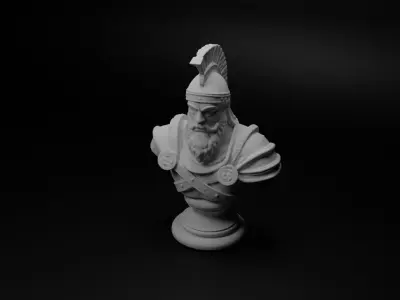 Barbarian Tribe Warrior Bust Chess 3D print model