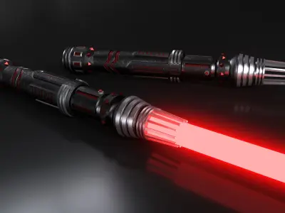 LIGHTSABER-DARKSIDE star wars force awakens lightsaber Low-poly 3D model