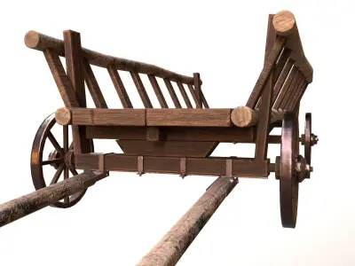 Horse Cart Low-poly 3D model Low-poly 3D model