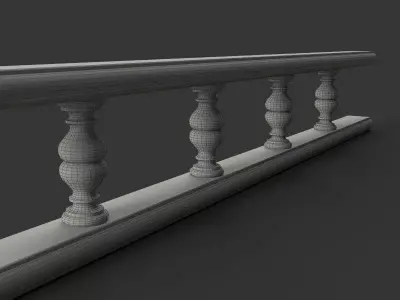 Classic Furniture Balustrade for Italian Style Kitchen 3D model